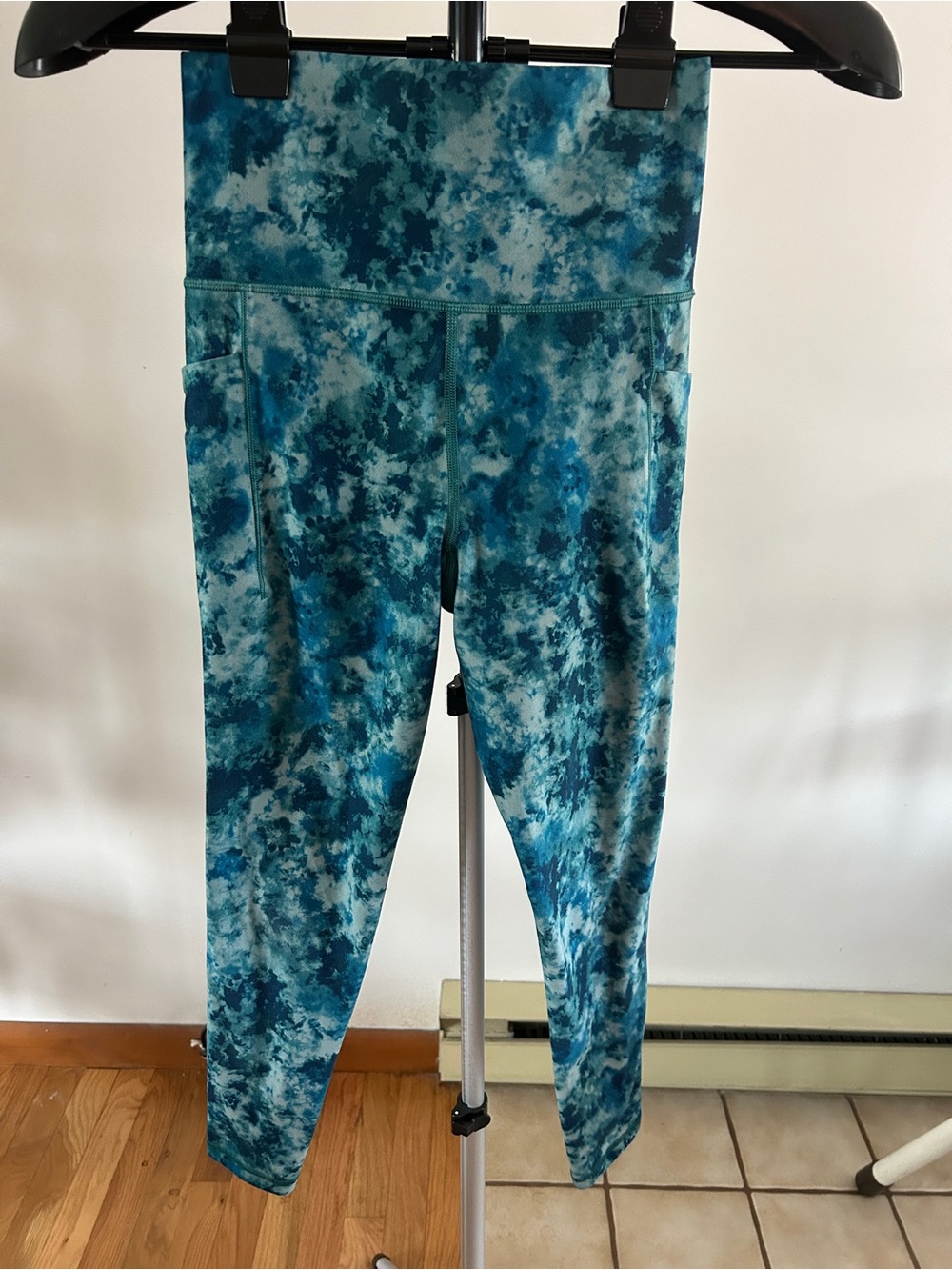 Athleta Teal & Blue Tie-Dye High-Waist Leggings